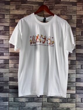 Pre Owned Grateful Dead song "Throwing Stones," Large Gildan White T Shirt